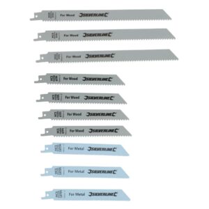 Lames de scie sabre Silverline assorties en acier HCS pour bois et métal