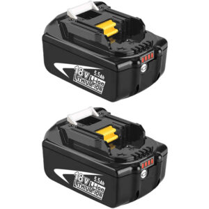 Pack de deux batteries TEETOK 18 V Li-ion avec indicateur LED