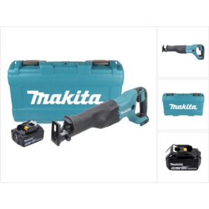 Scie sabre Makita DJR 186 sans fil avec batterie, lames et boîtier