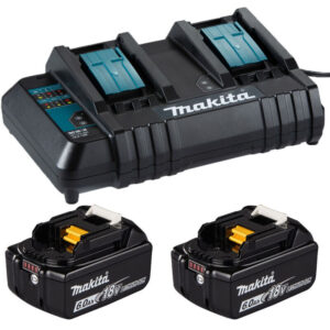 Pack batteries Makita BL1860B avec deux batteries et chargeur double