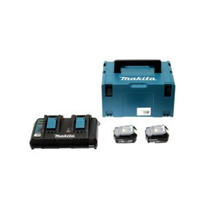 Pack énergie Makita 197504-2 avec deux batteries, chargeur double et coffret MAK-PAC