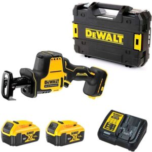 Scie sabre DEWALT DCS369 compacte avec poignée caoutchoutée et batterie