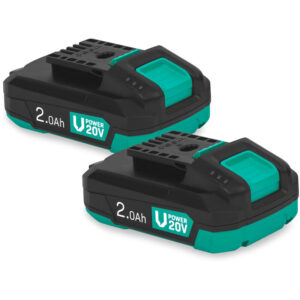 Pack de deux batteries VONROC VPower 20V avec ports USB-C