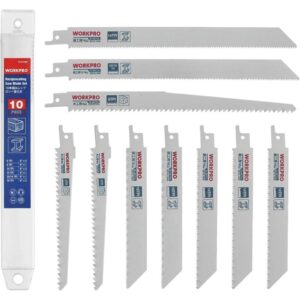 Lames de scie sabre WORKPRO en bimétal avec étui de rangement